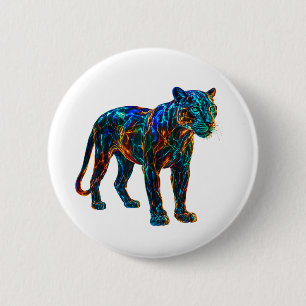 Powerful Panther Art 6 Cm Round Badge