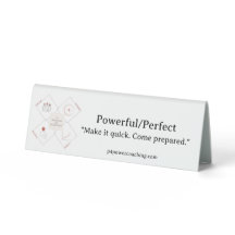 Powerful/Perfect Plastic Desk Plaque