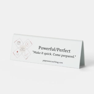 Powerful/Perfect Plastic Desk Plaque