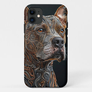 Powerful Pitbull Dog Face Animal Aesthetic iPhone 11 Case