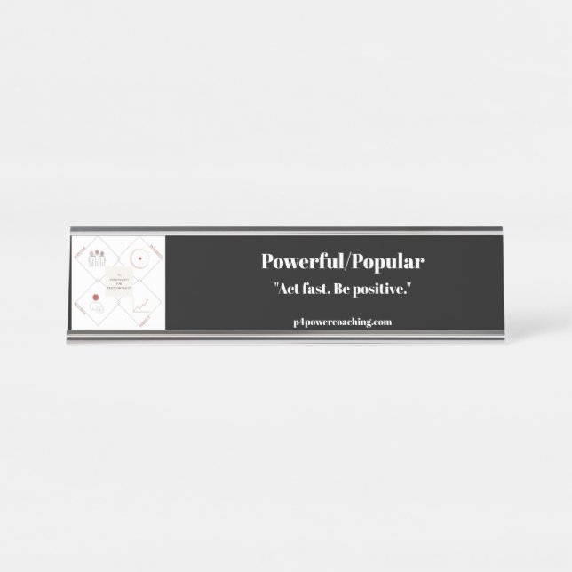 Powerful/Popular Silver Desk Plaque Name Plate (Front)