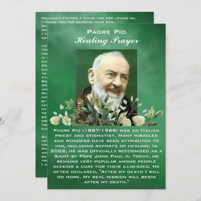 Powerful Prayer for the Sick Healing Card (Front/Back)