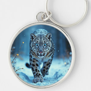 Powerful predator snowy wilderness cold beauty key ring