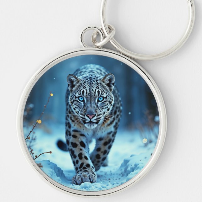 Powerful predator snowy wilderness cold beauty key ring (Front)