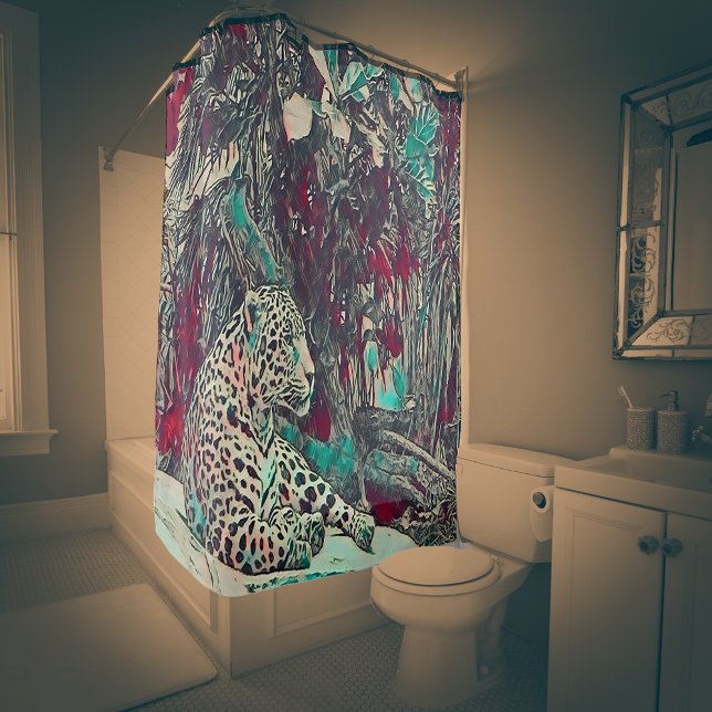 Powerful Resting Jaguar  Shower Curtain (Creator Uploaded)