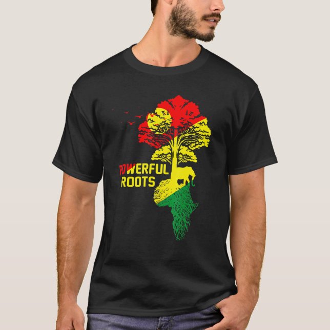 Powerful Roots African Black History Month Blm Afr T-Shirt (Front)