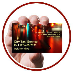 Powerful Simple Taxi Service Business Card
