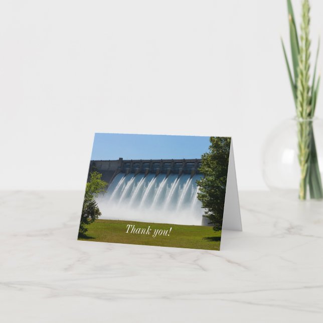 Powerful Table Rock Dam Thank You Card (Front)