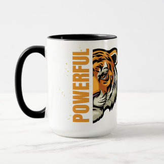 Powerful Tiger Cup with Black Indoor and Hollow