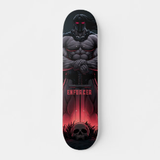 Powerful Warrior with Sword and Skull Fantasy Skateboard