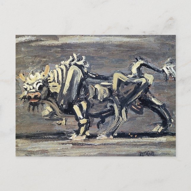 Powerful “White Ox 1" Painting by Lee Jung-seob Postcard (Front)