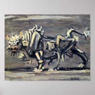 Powerful “White Ox 1” Painting by Lee Jung-seob Poster