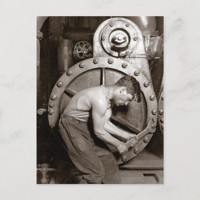 Powerhouse Worker, 1920 Postcard (Front)
