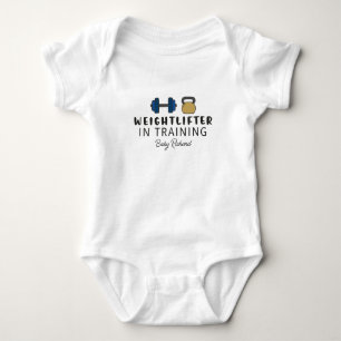 Powerlifter Baby Weightlifter in Training Lifting Bodysuit