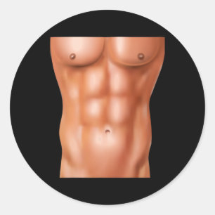 Powerlifting Bodybuilding Weight Training Six Pack Classic Round Sticker