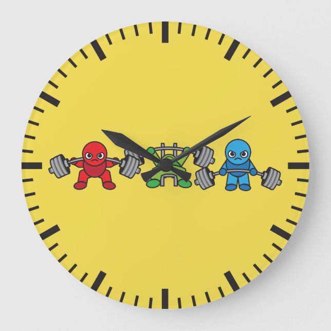 Powerlifting Kawaii - Squat, Bench Press, Deadlift Large Clock (Front)
