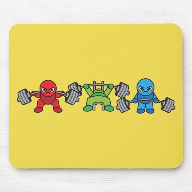 Powerlifting Kawaii - Squat, Bench Press, Deadlift Mouse Pad (Front)