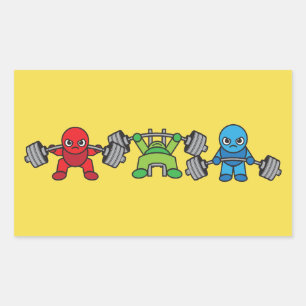 Powerlifting Kawaii - Squat, Bench Press, Deadlift Rectangular Sticker