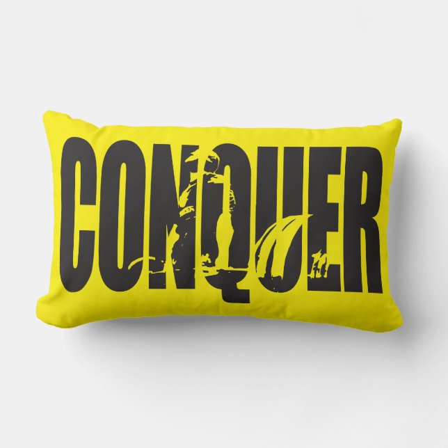 Powerlifting Motivation - CONQUER Lumbar Cushion (Front)