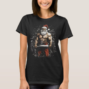 Powerlifting Santa Strength Training Christmas Fun T-Shirt