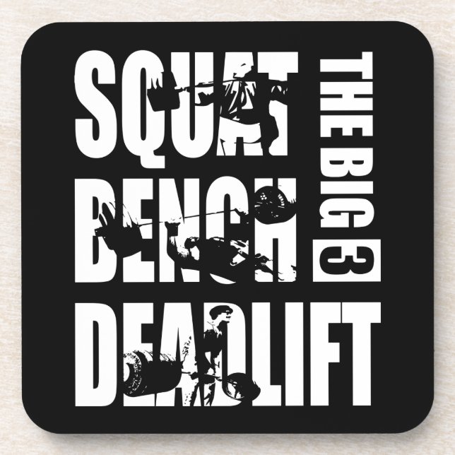 Powerlifting - Squat, Bench, Deadlift Coaster (Front)