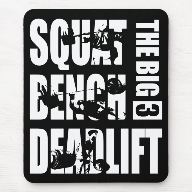 Powerlifting - Squat, Bench, Deadlift Mouse Pad (Front)