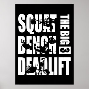 Powerlifting - Squat, Bench, Deadlift Poster