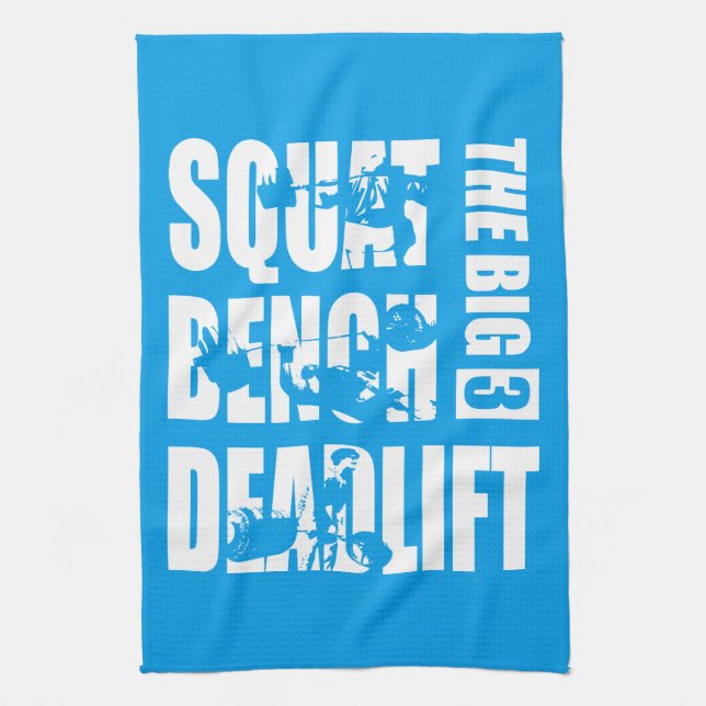 Powerlifting - Squat, Bench, Deadlift Tea Towel (Vertical)