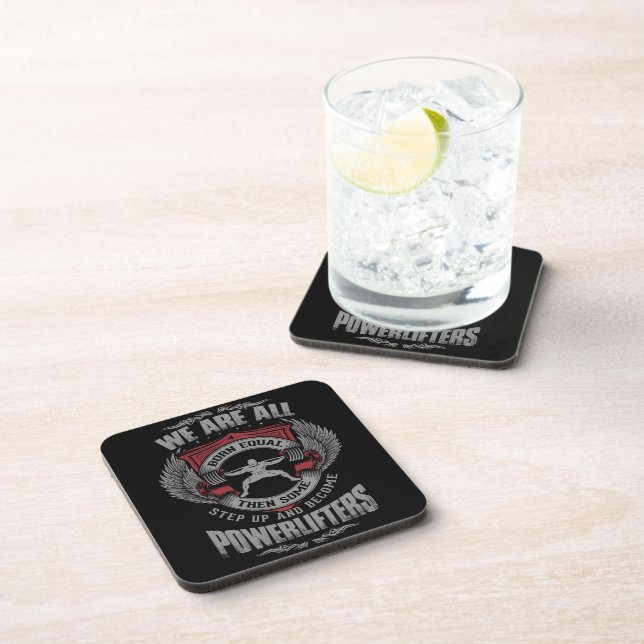 Powerlifting - STEP UP - Gym Workout Motivational Coaster (Right Side)