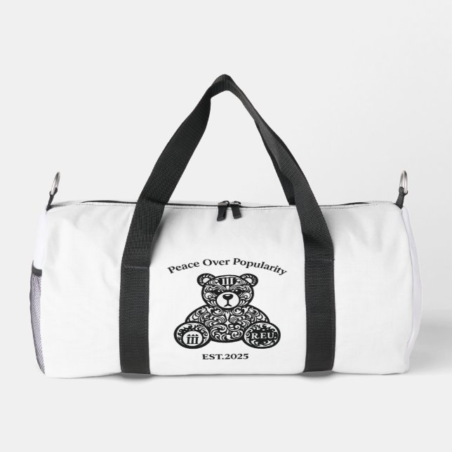 PowerOf3Brand “Peace Over Popularity” Small Duffle Bag (Back)