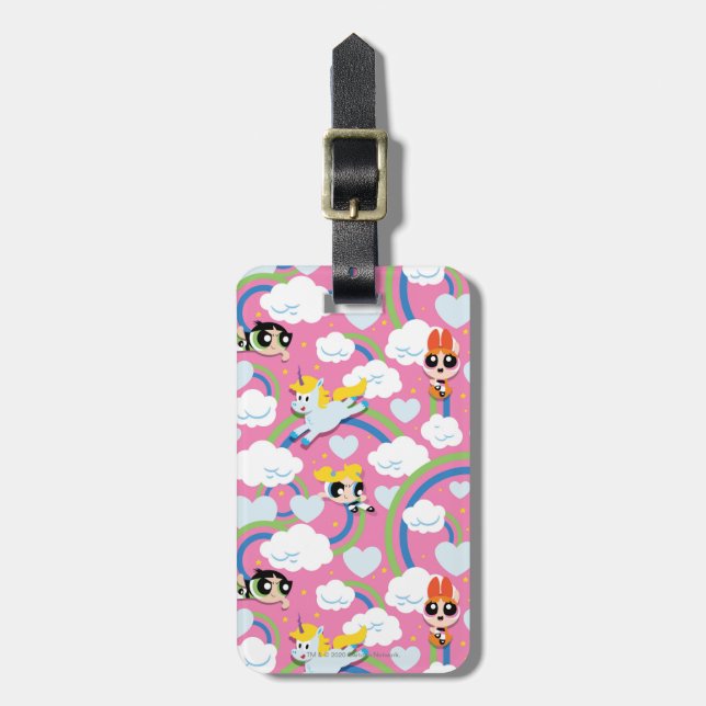 Powerpuff Girls & Donny Rainbow Pattern Luggage Tag (Front Vertical)