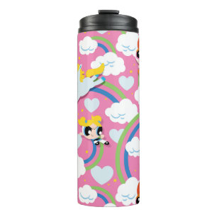 Powerpuff Girls & Donny Rainbow Pattern Thermal Tumbler