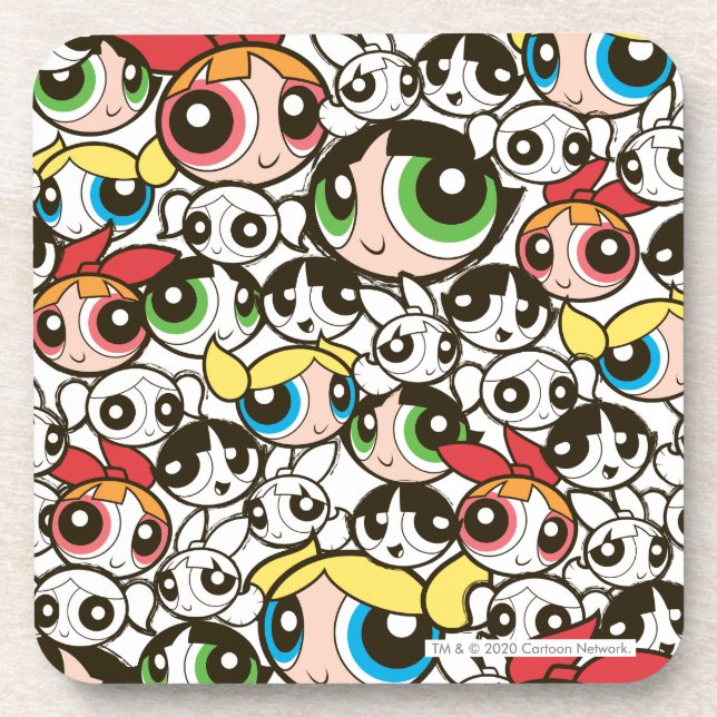 Powerpuff Girls Face Pattern Coaster (Front)