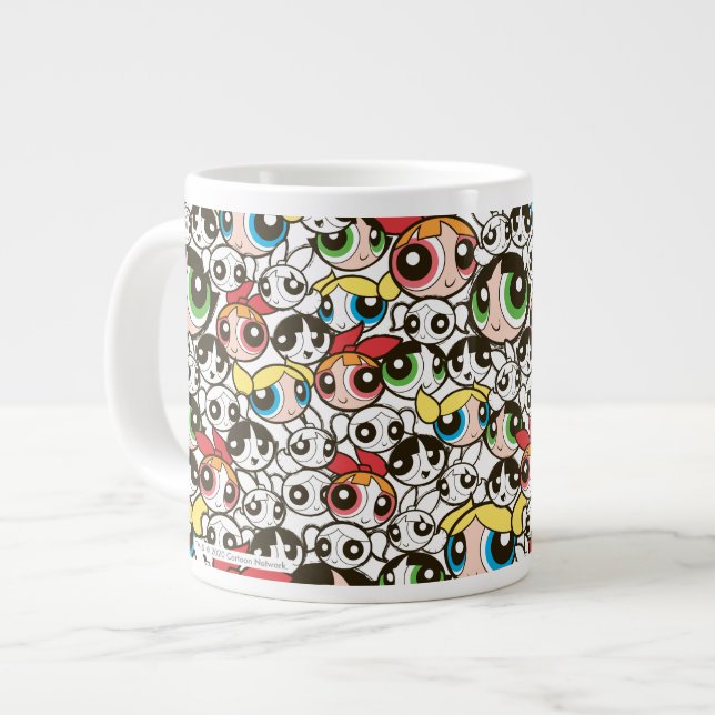 Powerpuff Girls Face Pattern Large Coffee Mug (Front Left)