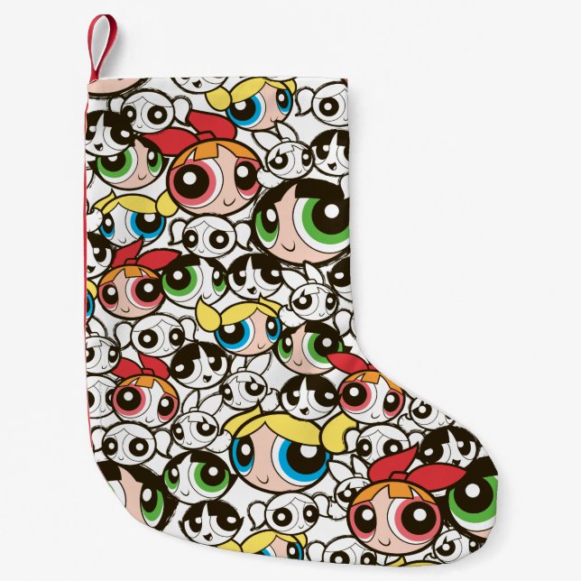 Powerpuff Girls Face Pattern Small Christmas Stocking (Front)