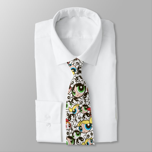 Powerpuff Girls Face Pattern Tie (Tied)