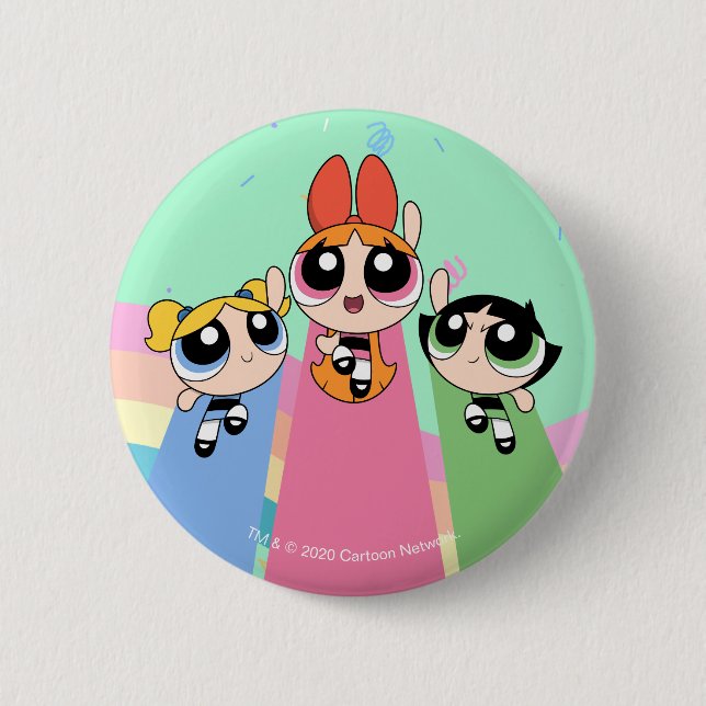 Powerpuff Girls Fly High 6 Cm Round Badge (Front)