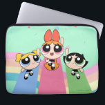 Powerpuff Girls Fly High Laptop Sleeve<br><div class="desc">The Powerpuff Girls | Flying straight up into the air,  trails of colour stretching below!</div>