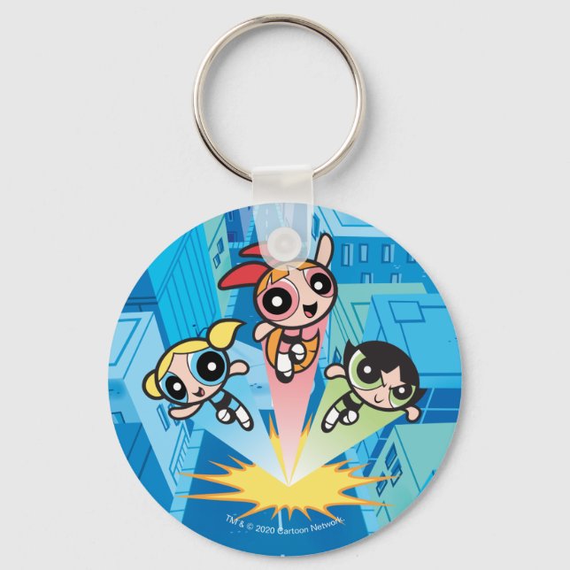 Powerpuff Girls Launch Into The Air Key Ring (Front)