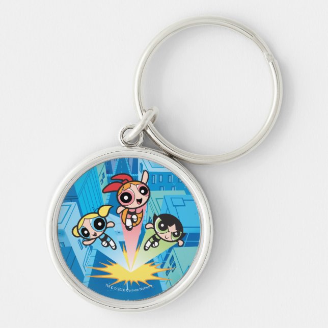 Powerpuff Girls Launch Into The Air Key Ring (Front)