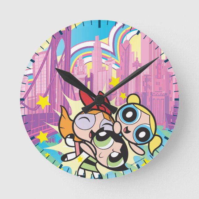 Powerpuff Girls Rule Round Clock (Front)