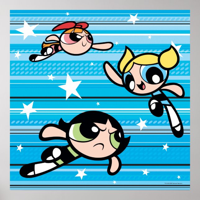 Powerpuff Girls Star Pattern Poster (Front)