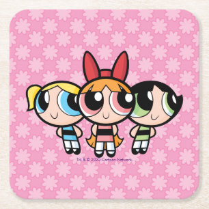 Powerpuff Girls: Sugar, Spice and Everything Nice Square Paper Coaster