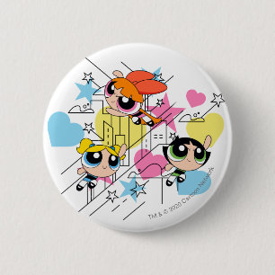 Powerpuff Girls Townsville Pattern 6 Cm Round Badge