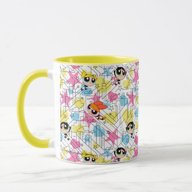 Powerpuff Girls Townsville Pattern Mug (Left)
