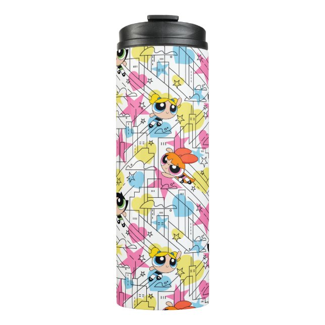 Powerpuff Girls Townsville Pattern Thermal Tumbler (Front)