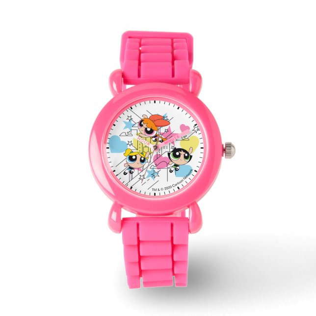 Powerpuff Girls Townsville Pattern Watch (Front)
