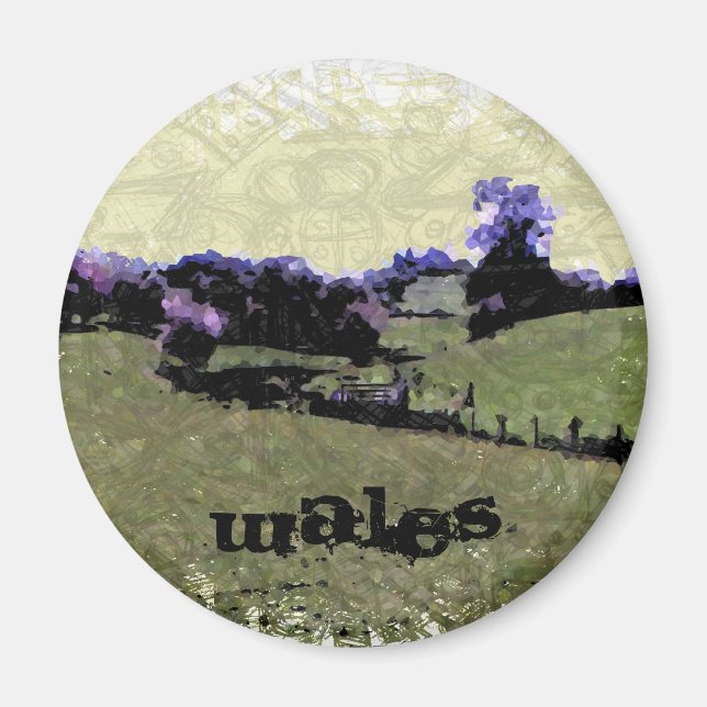 Powys Doodle Magnet (Front)