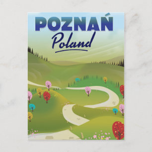Poznań Poland Travel poster. Postcard