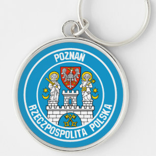 Poznań Round Emblem Key Ring